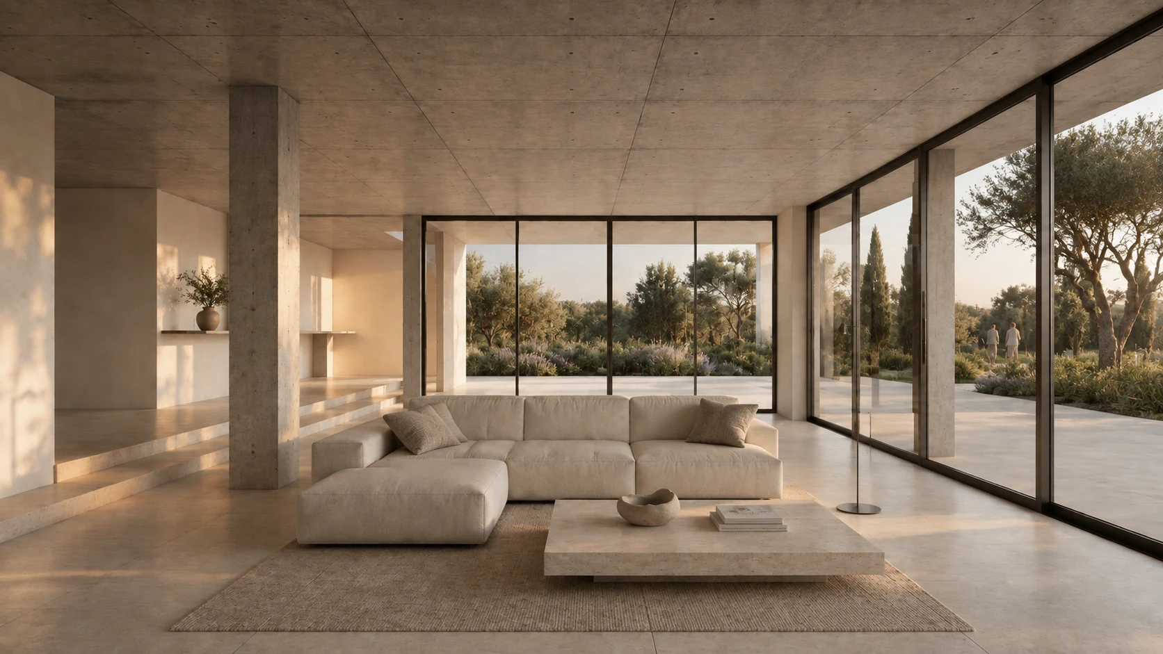 Final render with styling, landscape and architectural lighting